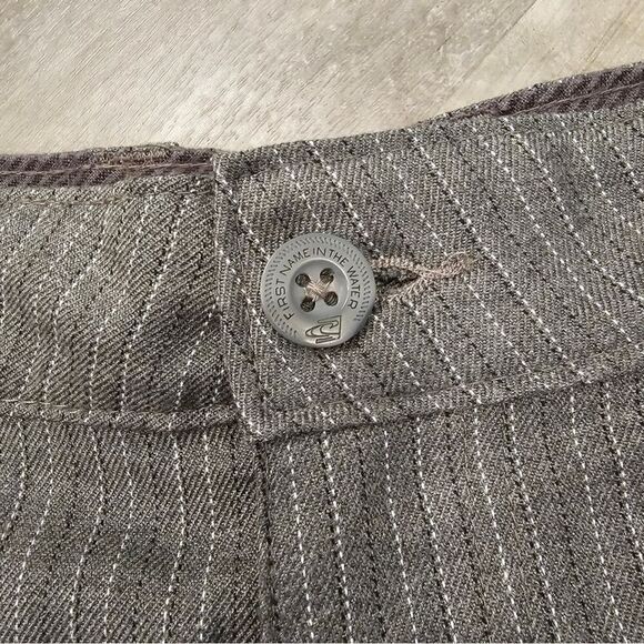 O'Neill Shorts Mens Size 38 Flat Front Gray Pinstripe Casual Oneill Vacation - Picture 6 of 6
